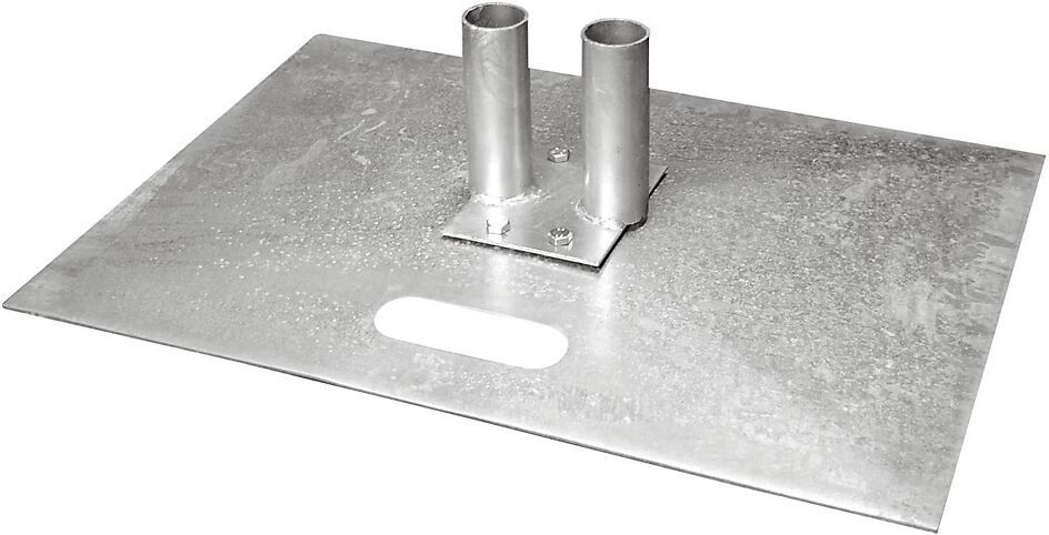 kaiserkraft Placa base de acero galvanizado, para valla trasladable, longitud x anchura 700 x 500 mm