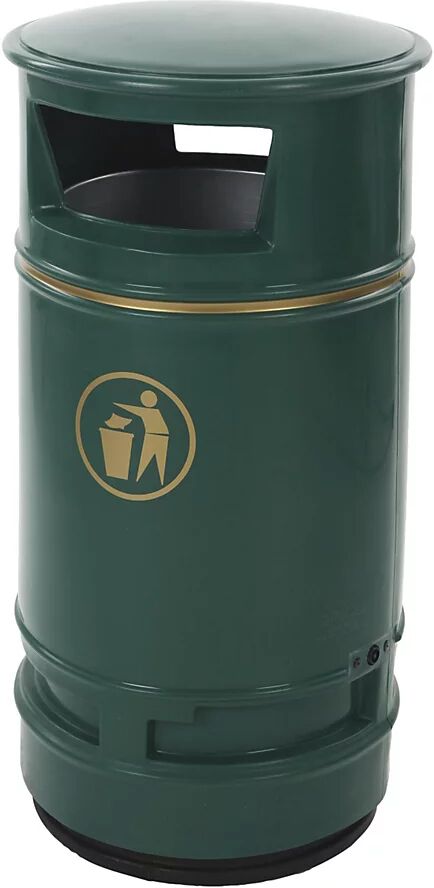 kaiserkraft Colector de residuos para exteriores, capacidad 90 l, H x Ø 990 x 485 mm, verde