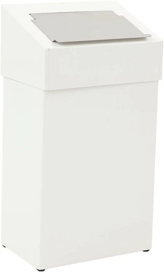 kaiserkraft Colector de residuos con tapa opaca, capacidad 18 l, A x H x P 170 x 500 x 277 mm, blanco