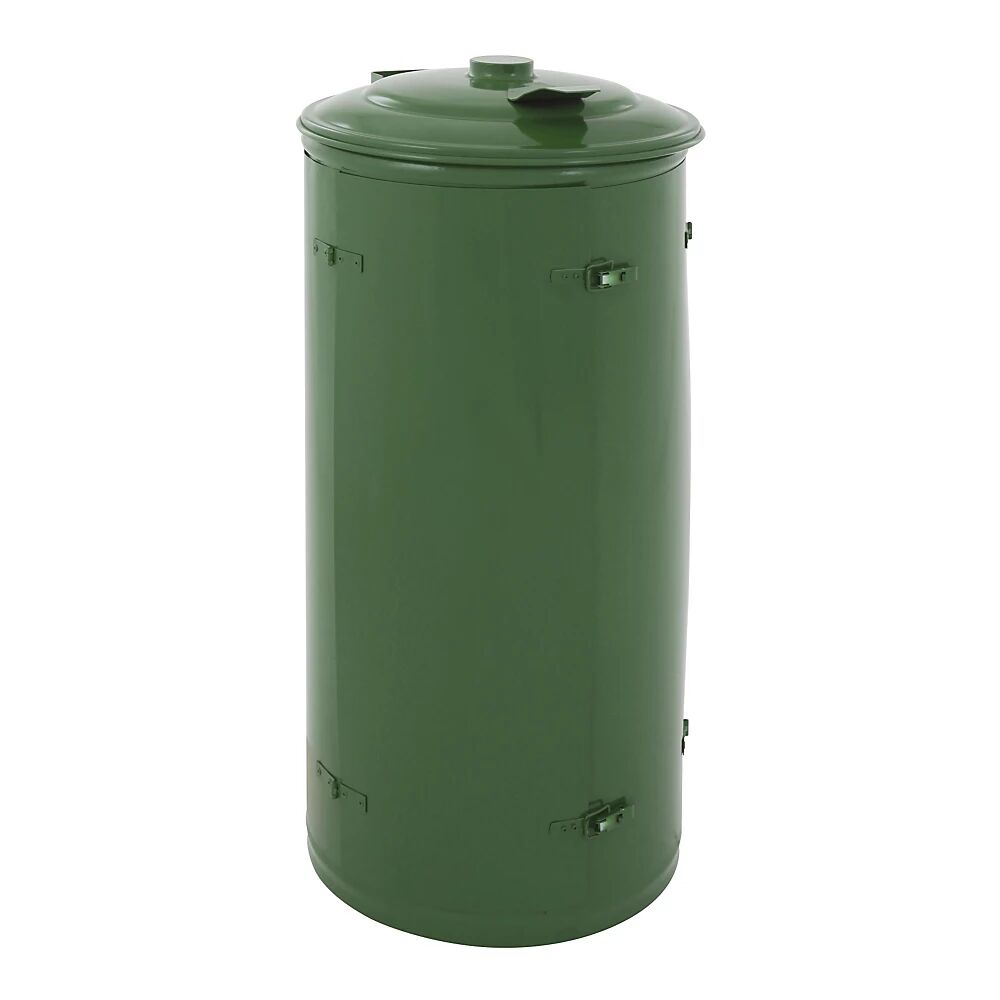 kaiserkraft Colector de residuos, de chapa de acero, para 120 l de capacidad, con puerta batiente doble, verde