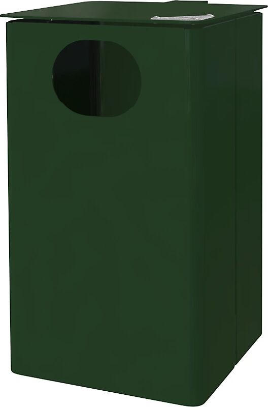 kaiserkraft Recipiente de residuos con cenicero para exteriores, capacidad 35 l, H x A x P 537 x 325 x 388 mm, verde musgo