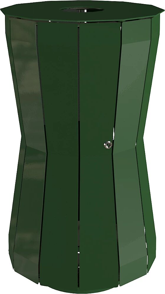 kaiserkraft Recipiente de residuos para exteriores, capacidad 80 l, H x A x P 950 x 550 x 550 mm, verde musgo