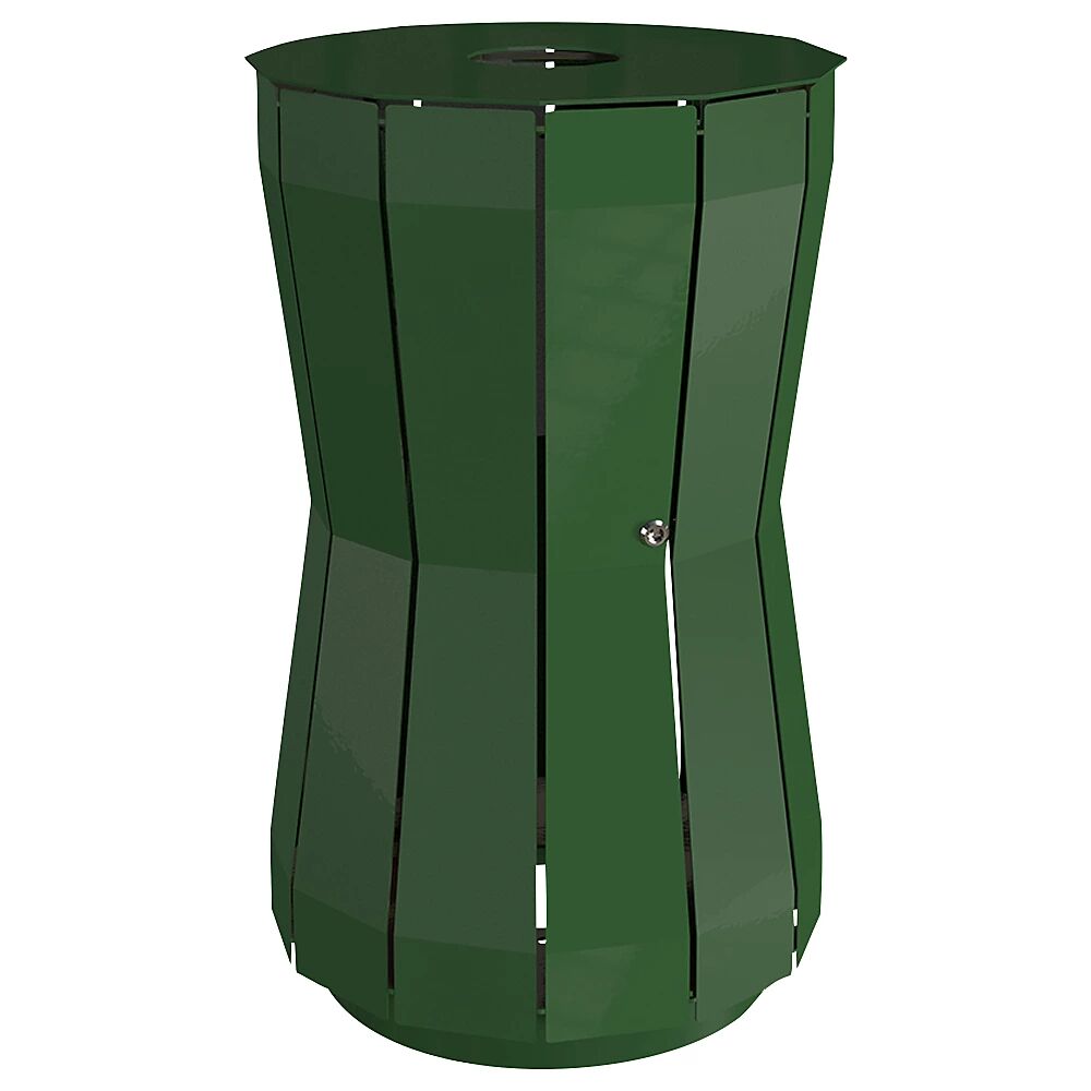 kaiserkraft Recipiente de residuos para exteriores, capacidad 105 l, H x A x P 960 x 605 x 605 mm, verde musgo