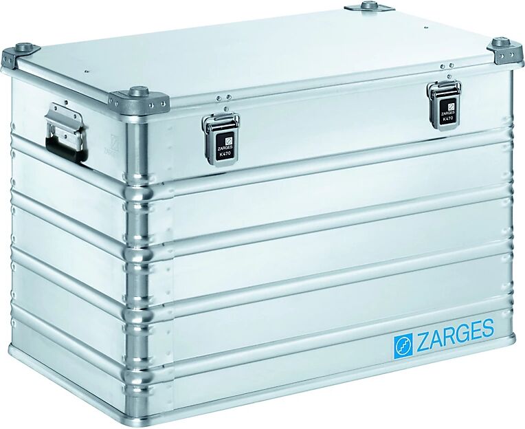 ZARGES Caja de transporte de aluminio, capacidad 195 l, L x A x H interiores 780 x 480 x 520 mm, modelo robusto