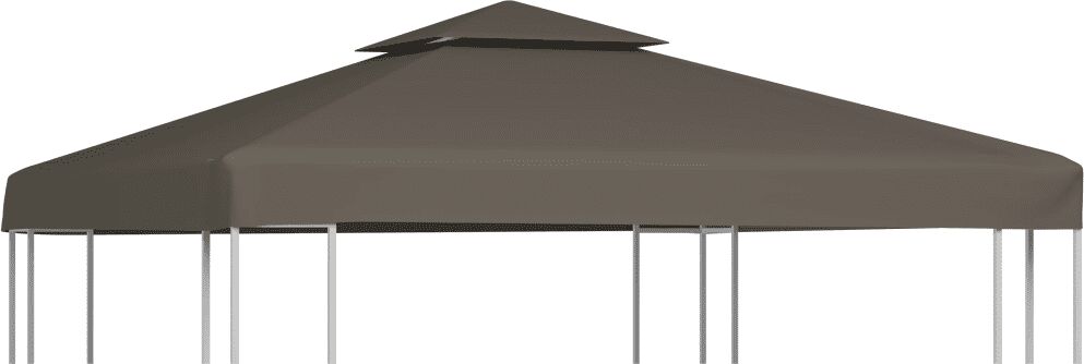 vidaXL Toldo de cenador 2 niveles 310 g/m² 3x3 m gris topo