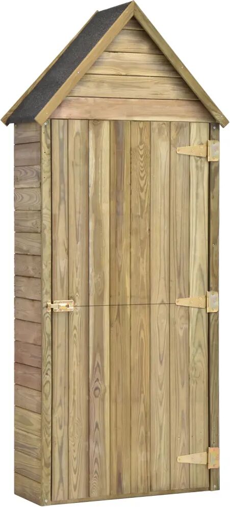 vidaXL Caseta herramientas jardín con puerta madera pino 77x37x178cm