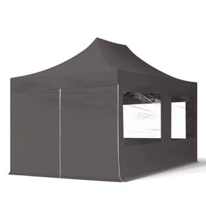 TOOLPORT 3x4,5m Teräs pop-up teltta, sis. 4 sivuseinää, tummanharmaa - (59045)
