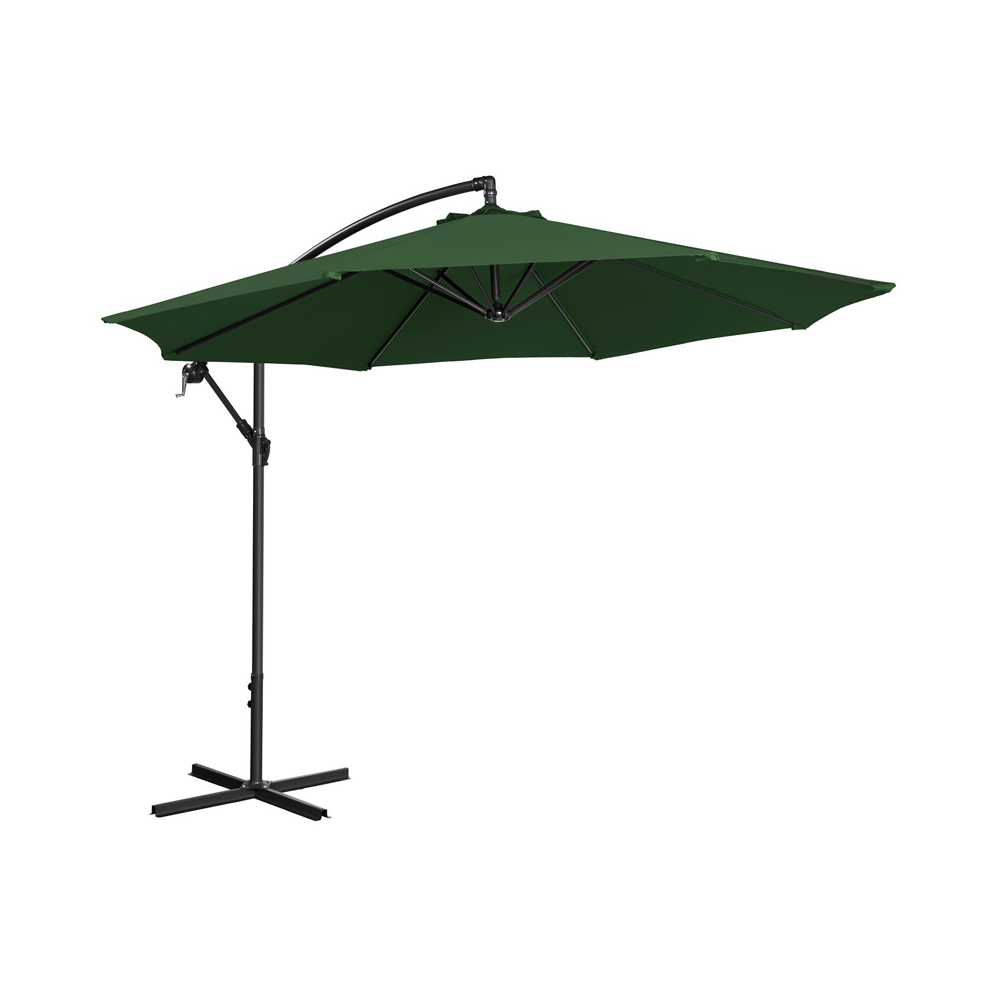 Uniprodo Aurinkovarjo - riippuva - vihreä - pyöreä - Ø 300 cm - kallistettava