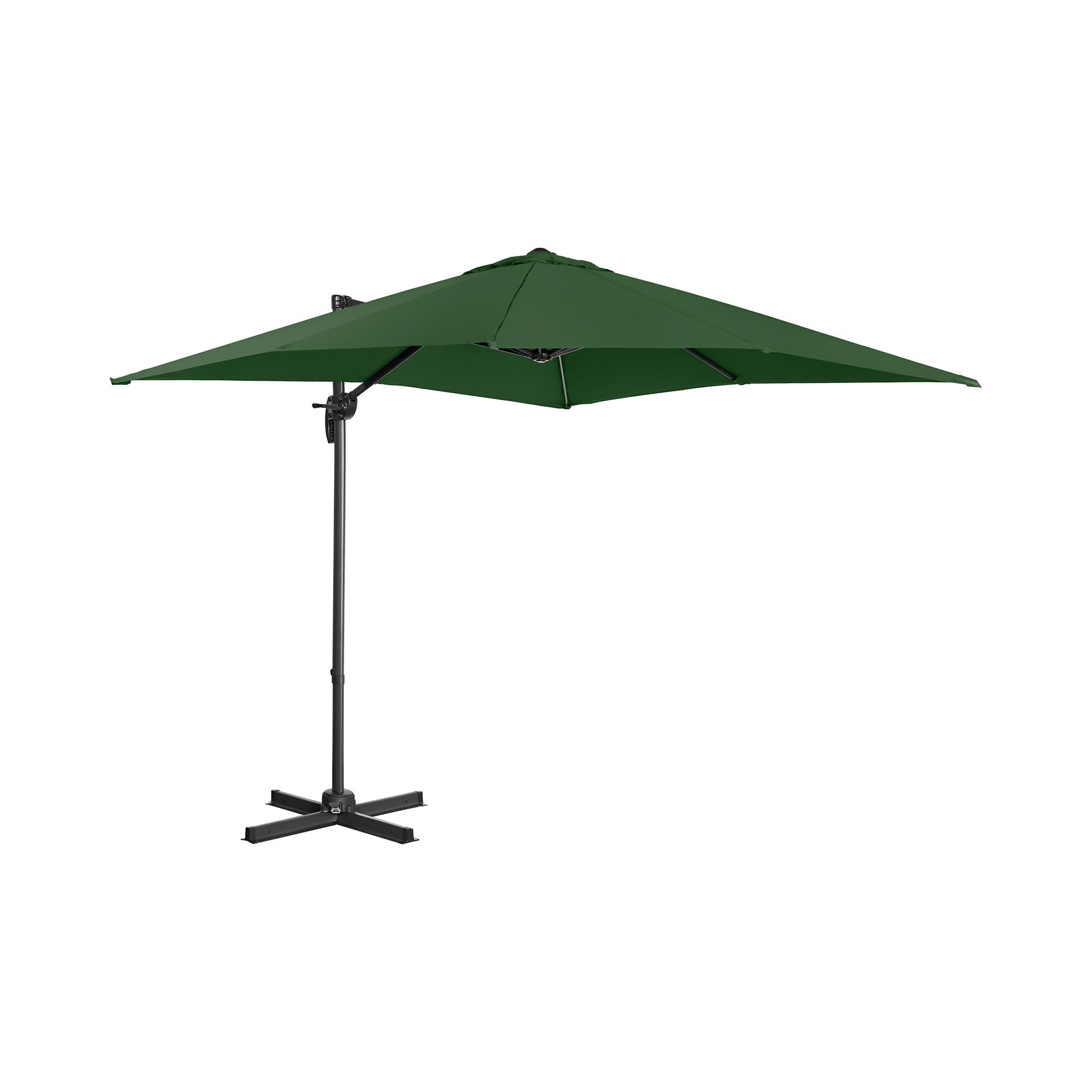 Uniprodo Aurinkovarjo - riippuva - vihreä - neliö - 250 x 250 cm - kääntyvä