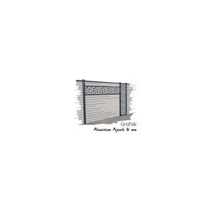 OCEWOOD Décor Aluminium Grafisk (Couleurs : Anthracite RAL7016, Décor Aluminium Océwood : Lame VERTICALE : 1800 x 30 x 440mm)