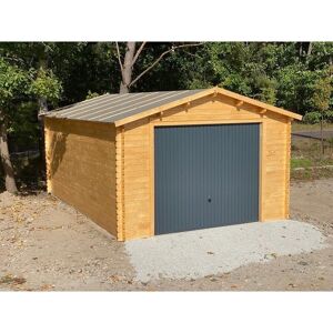 altanka Garage en bois - 24m2 - 4x6m - impregne - Ep. 28mm - couleur: marron