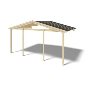 altanka Avant-toit en bois 5x3m pour le chalet de jardin 5m, couleur naturel