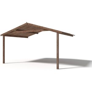 altanka Avant-toit en bois 4x3m pour le chalet de jardin 4m, traite, marron