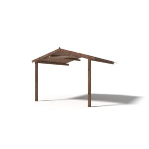 altanka Avant-toit en bois 3x3m pour le chalet de jardin 3m, traite, marron