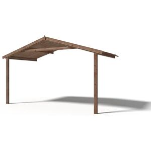 altanka Avant-toit en bois 4x2m pour le chalet de jardin 4m, traite, marron