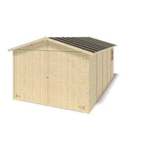 altanka Garage en bois - 14,94m2 - 3,05x4,93m - Ep. 18mm - couleur: naturel