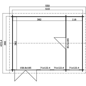 WEKA Abri de jardin Douro - Bois - 5.38m2 - Publicité