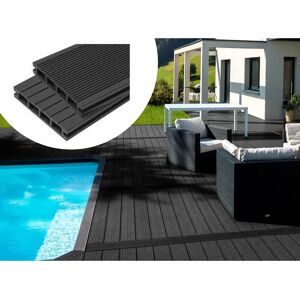 HABITAT ET JARDIN Pack 10 m² - Lames de terrasse composite alvéolaires - Ardoise - Publicité