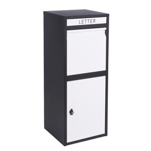 Bc-elec - LPB102GS Boite aux lettres Boite a colis (premontee) 41x38x102cm en acier galvanise anthracite et blanc