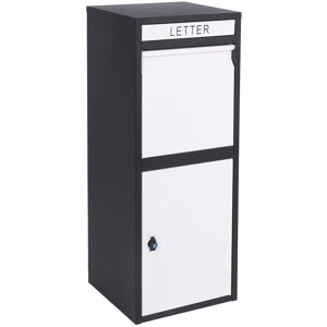 Bc-elec - LPB102GS Boite aux lettres Boite à colis (prémontée) 41x38x102cm en acier galvanisé anthracite et blanc