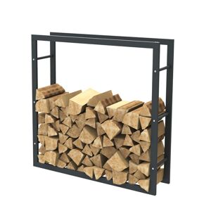 Bc-elec - HHWPF0011 Rangement à bois en acier noir 100x100x25CM, rack pour bois de chauffage, range-bûches