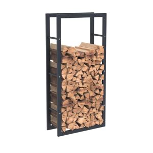 Bc-elec - HHWPF0019 Rangement à bois en acier noir 125x60x25CM, rack pour bois de chauffage, range-bûches