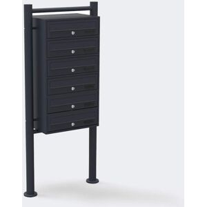 Bc-elec - HPB1X6-GS Boite aux lettres sur pieds Anthracite pour 6 appartements