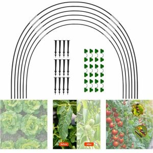 JALLERIA 18PCS Kit De Maison De Cerceau De Jardin, Arceaux pour Serre Tunnel, Plantes Poussent des Tunnels Soutien Maisons Jardinage Un Cadre Culture en Fibre - Publicité