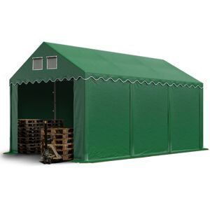Intent24 - 4x6m Tente de stockage pvc 800 n, h. 2,6m - vert - Publicité