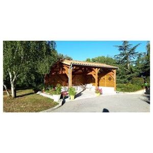 CPBF Abri Deux Pentes Faitage Décalé, 550cmx600cm, Bois douglas Français, Carport, Auvent, Abri voiture - Publicité