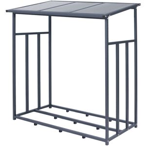 ML-DESIGN Abri de Bois de Chauffage, Étagère Rangement Extérieur Métal, Anthracite, xl 143x70x145 cm, Abri á Bois de Cheminée 1,2 m³, Support Stable de - Publicité