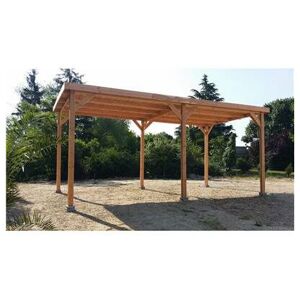 CPBF Abri Toit Plat, 350cmx650cm, Bois douglas Français, Carport, Auvent, Abri Camping-car - Publicité