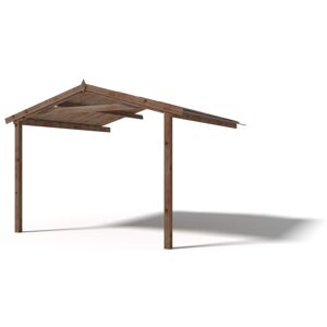 ALTANKA Avant-toit en bois 3x3m pour le chalet de jardin 3m, traité, marron - Publicité