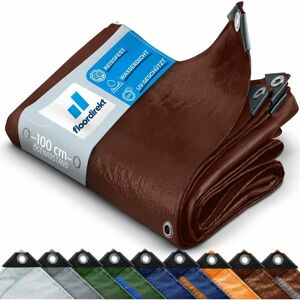 FLOORDIREKT Bâche de protection imperméable 140 g/m² Marron 6 x 8 m - Marron - Publicité