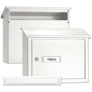 Arregui - V4081 Pack Bouche d'entrée + Boîte aux lettre en acier pour porte, mur et portail, Fente de 32,5 x 3 cm, Taille m (Courrier A4) Résistant - Publicité