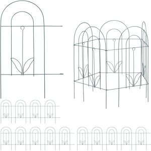 RELAXDAYS Bordure potager, clôture jardin 15 éléments, en métal, à planter dans le sol, H x L : 62 x 732 cm, vert - Publicité