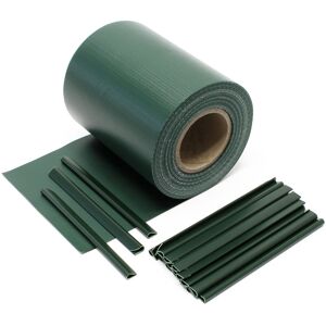 WILTEC Brise-vue Rouleau vert 35mx19cm pvc 650g/m² 20 clips Protection visuelle Pare-vue Clôture Jardin - grün - Publicité