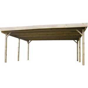 - Carport double en bois Basic 5,1 x 5 m