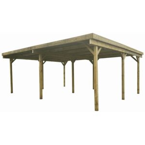 - Carport en bois 2 emplacements 6x5 m Basic