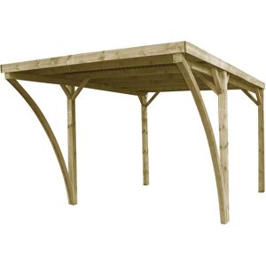 - Carport en bois et panneaux ondulés 3x5 m Lido