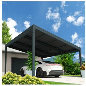 OMBRAZUR Carport solaire energy 1 pente Gris anthracite 5,384x3,515m 3600W - Publicité