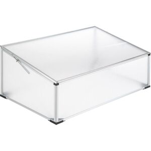 TECTAKE Mini serre en aluminium - mini serre de culture, châssis de jardin, mini serre de jardin - 102 x 61 x 41 / 31 cm - blanc transparent - Publicité