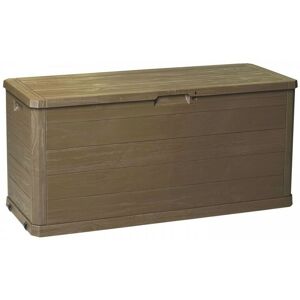 KZ GARDEN Coffre de jardin 280L woody Résine Effet bois L117xP45xH56 cm - brown - Publicité