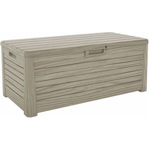 TOOMAX Coffre de Jardin 550L Effet bois florida 147xP72xH60 cm Resine Anti uv Haute résistance gel et intempéries - grey - Publicité