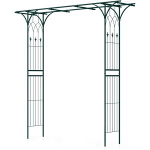 Costway - Arche de Jardin en Métal pour Plantes Grimpantes, Arceau à Rosiers en Treillis Extérieur 205x52x206CM, Support de Toile de Fond Élégant, - Publicité