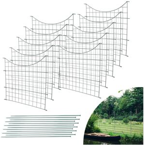 Lot de 10 clôtures de jardin en métal avec 22 éléments de clôture Arche Inférieure - Vert - Einfeben - Publicité