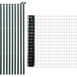 Outsunny - Grillage rouleau soudé - maille 7,3L x 6,3l cm - hauteur 2 m - longueur 10 m - poteaux, jambes de force inclus - acier revêtement pvc vert - Publicité