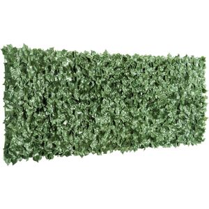 Outsunny Haie artificielle brise-vue décoration rouleau 2,4L x 1H m feuillage réaliste anti-UV vert - Vert - Publicité