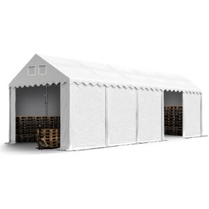 Intent24 - Hangar / Tente de stockage professional 4 x 10 m blanc pvc 800 n hauteur 2,60 m - blanc - Publicité