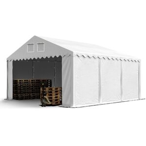 Intent24 - Hangar / Tente de stockage professional 5 x 6 m blanc pvc 800 n hauteur 2,60 m - blanc - Publicité